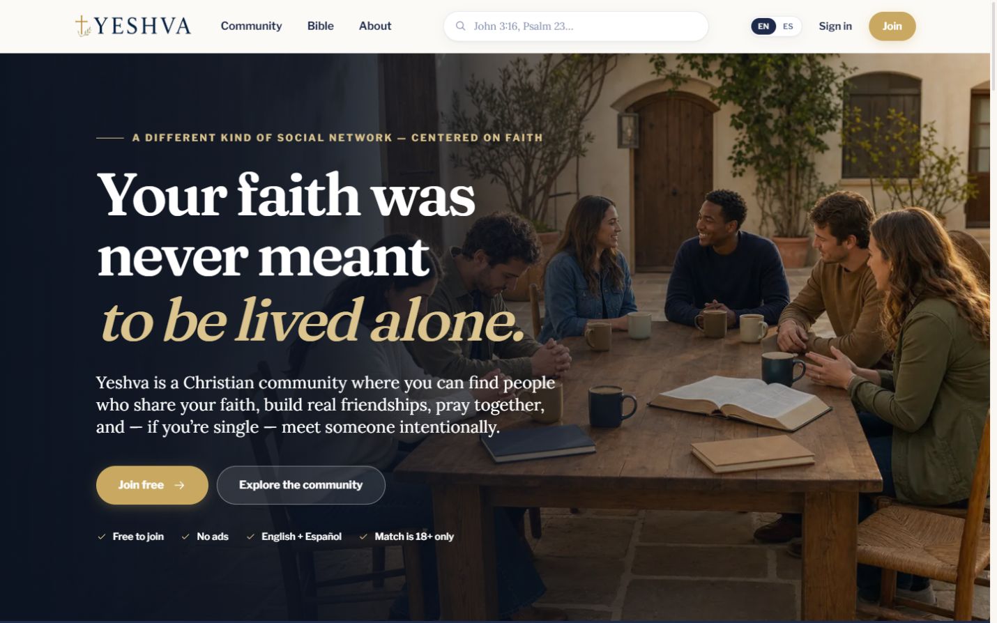 YESHVA — faith-centered social platform designed and developed by Luciano Olguin